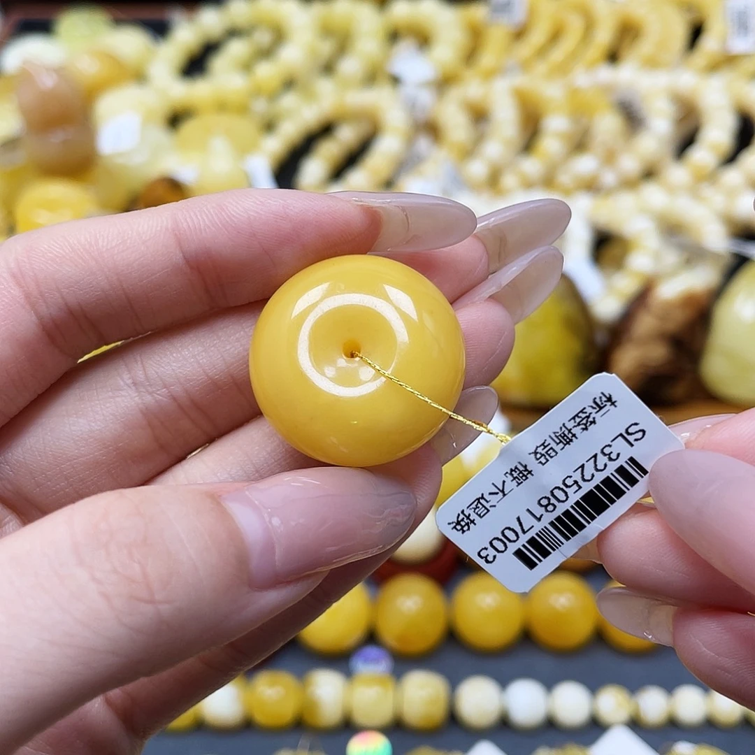 琥珀未镶嵌裸石平安扣25✖️10.6mm