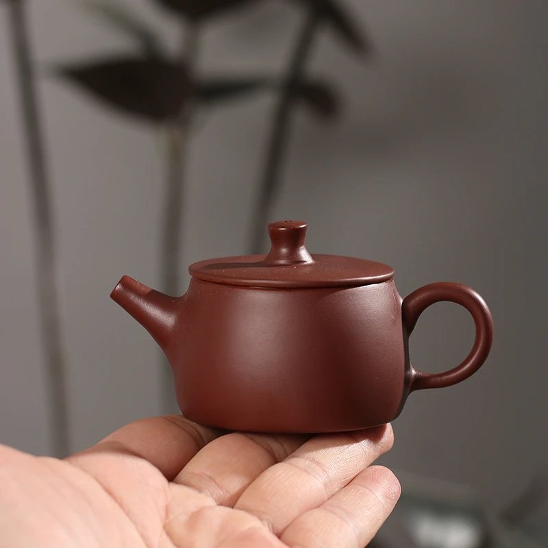 潮州手拉原矿紫泥汉瓦汉小容量80ml大口泡茶壶两杯工夫茶壶茶具