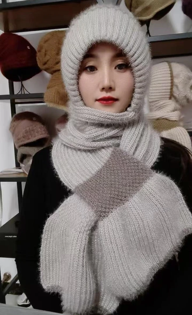 【保暖搭子】冬季加绒保暖风雪帽（护头+护耳+护颈）围巾帽子一体百搭