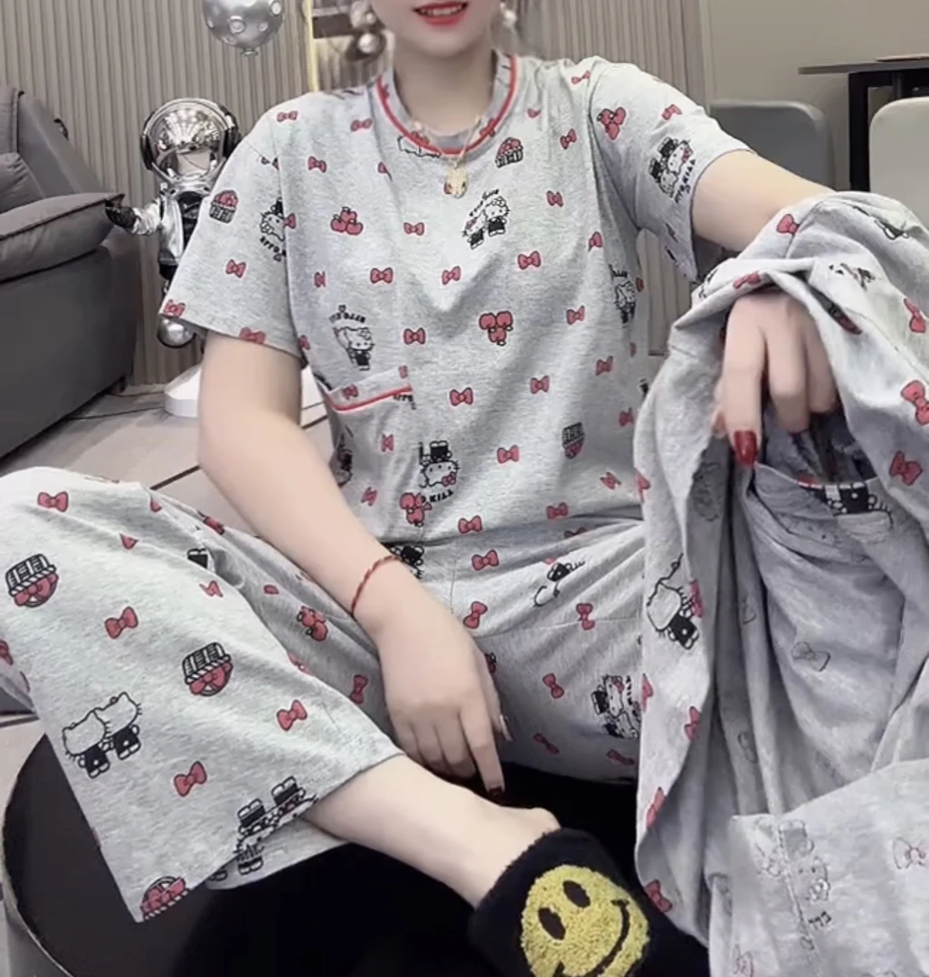 减龄卡通猫咪家居服套装【实物微色差】