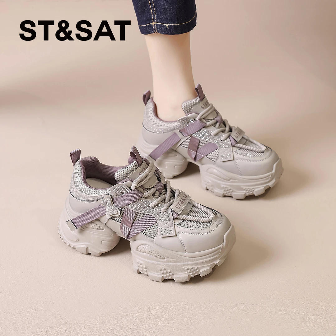 星期六显脚小老爹鞋女2025新款秋季休闲运动鞋子网红复古增高女鞋