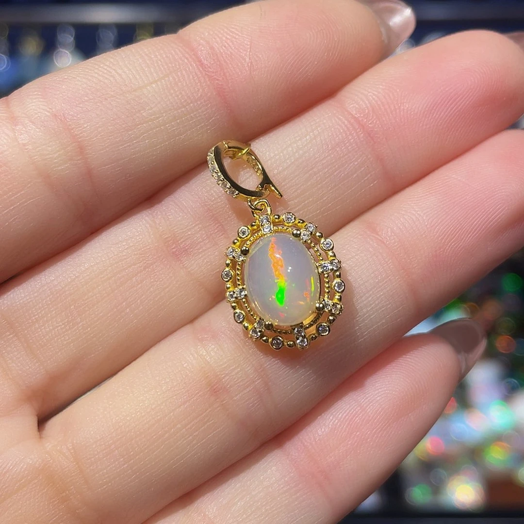 欧泊欧泊吊坠银S925镶嵌