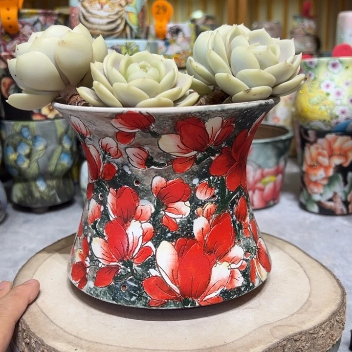 景德镇红陶精品手绘陶瓷
