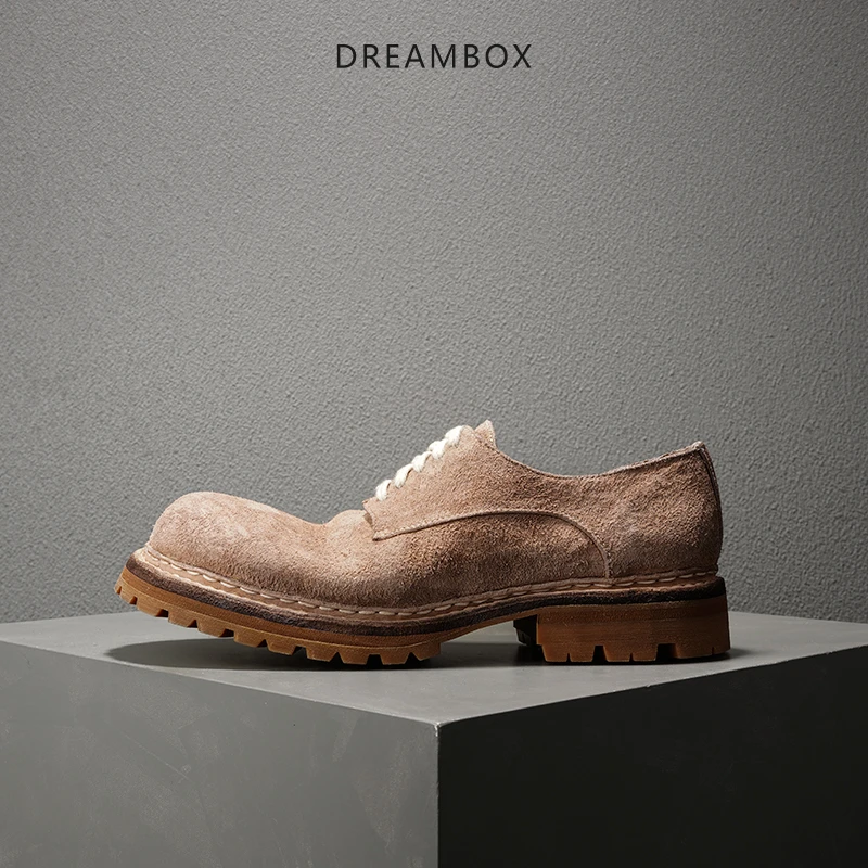 DREAMBOX钧博vibram英伦大头德比鞋水洗马皮纯手工休闲皮鞋