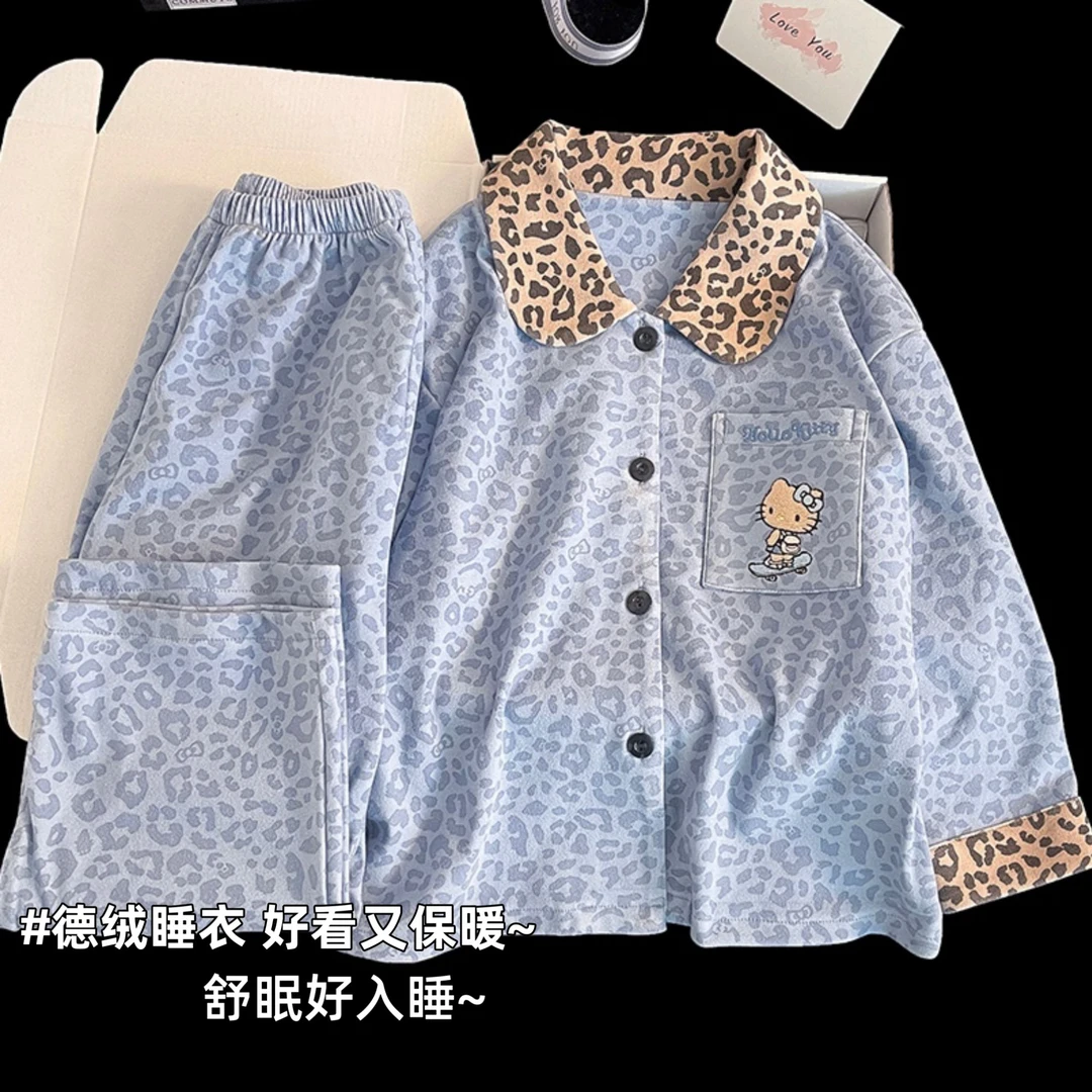 儿童睡衣女孩2025新款秋冬款德绒加厚保暖春秋季女童中大童家居服
