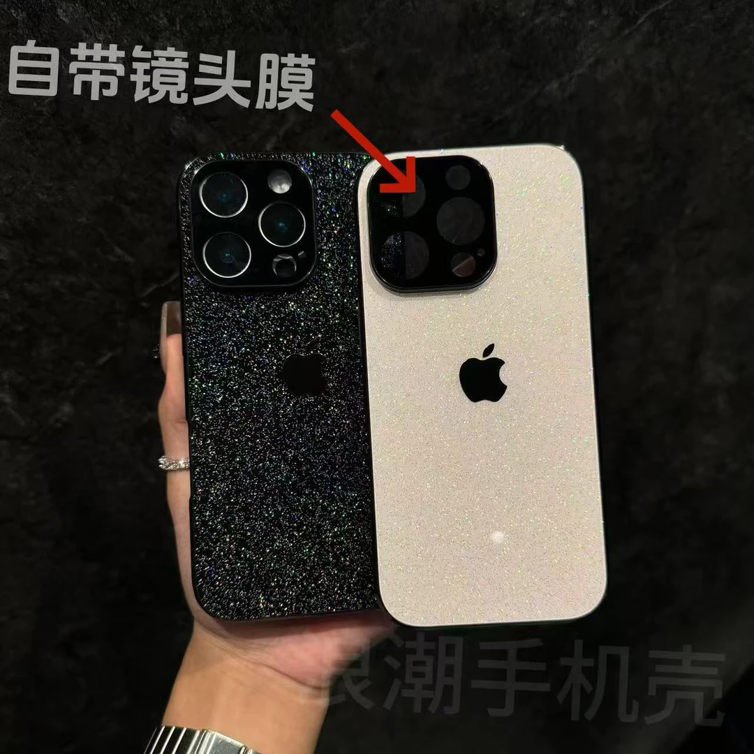 闪粉适用苹果11-17promax自带镜头膜2025网红情侣防摔手机壳优品