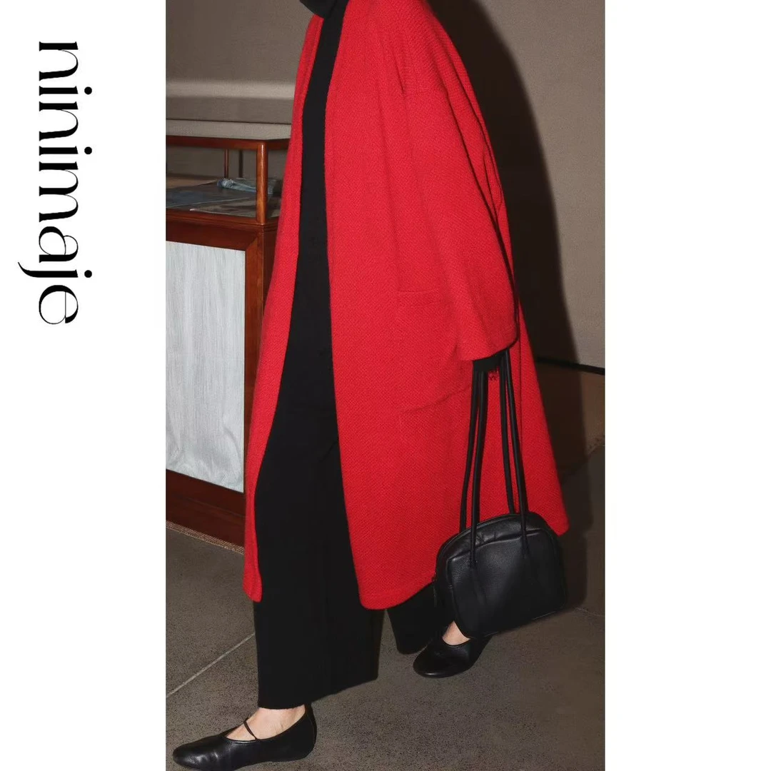 NanBeiBei  秋冬高级设计款大量感柔软肌理感浴袍大衣 6701