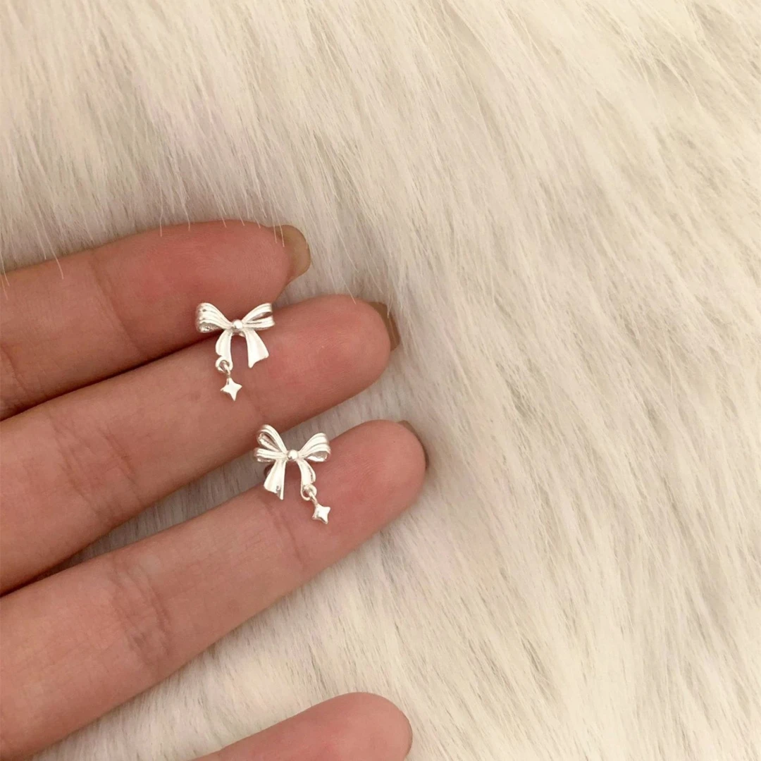 合金耳饰 蝴蝶结星星耳钉女生清新养耳洞星芒耳环小众独特设计高