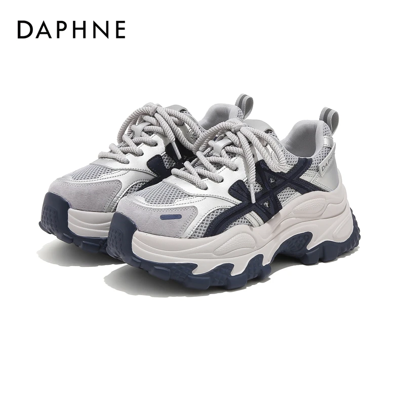 Daphne/达芙妮2025秋季新款潮流网面撞色老爹鞋时尚百搭休闲女鞋