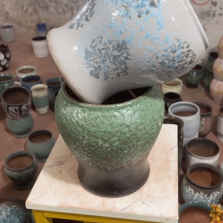 紫砂花盆口径17高度22两只正品