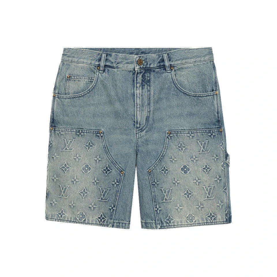 99新 LouisVuitton/路易威登 Logo压花/拉链中腰/工装短裤/31码