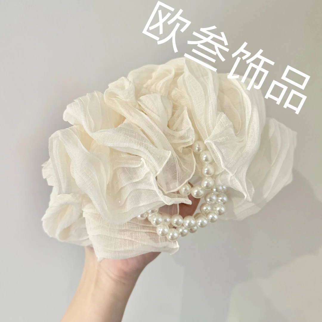 th1031大版褶皱纱发夹顶夹弹簧夹发饰头饰气质精致纯手工日韩系