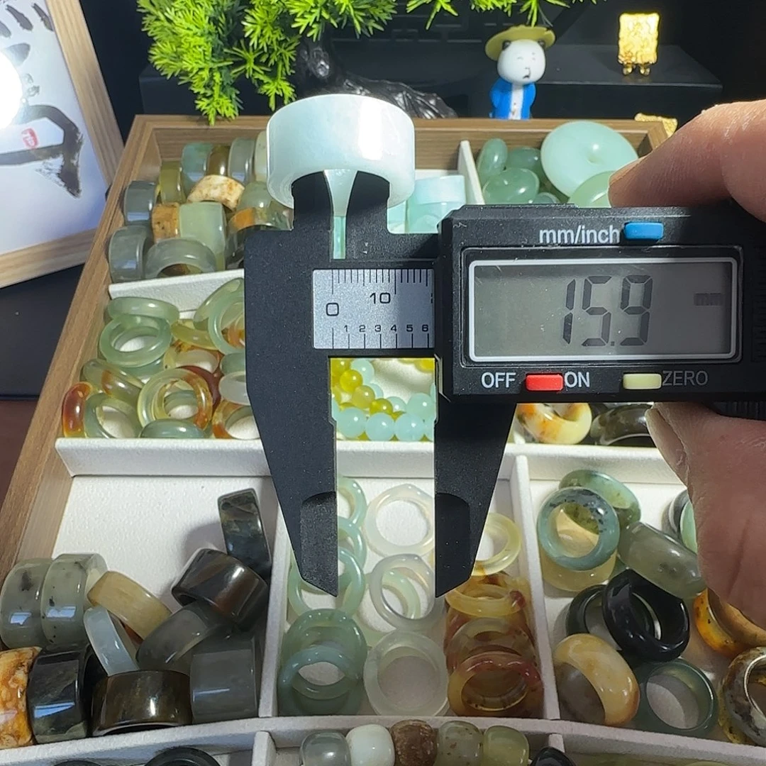 蛇纹石玉未镶嵌戒指26