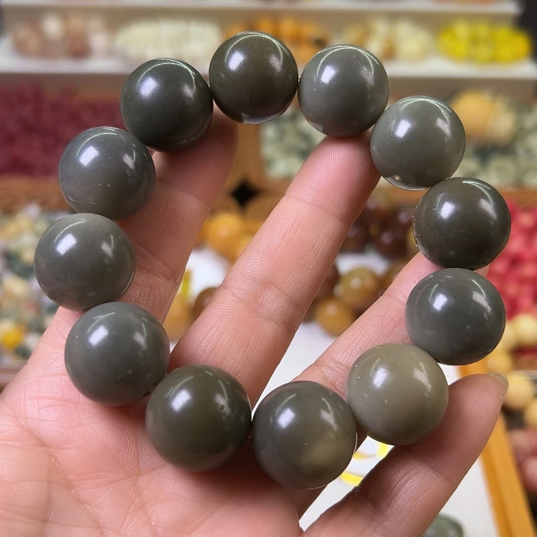 菩提根/象牙果手串微瑕20青提圆1条