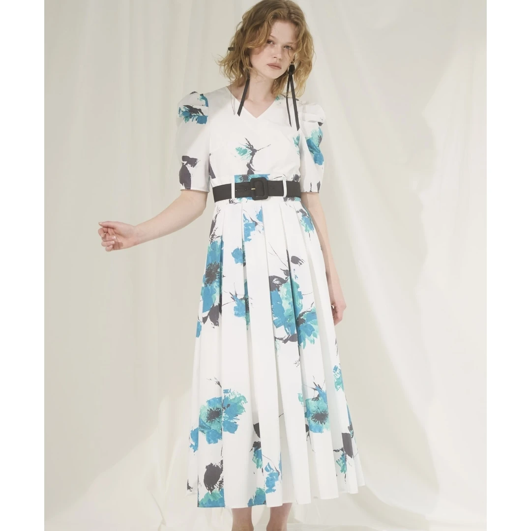 【MonTendre】夏季新款 A 轻奢透气百搭印花出游时尚显瘦优雅连衣裙