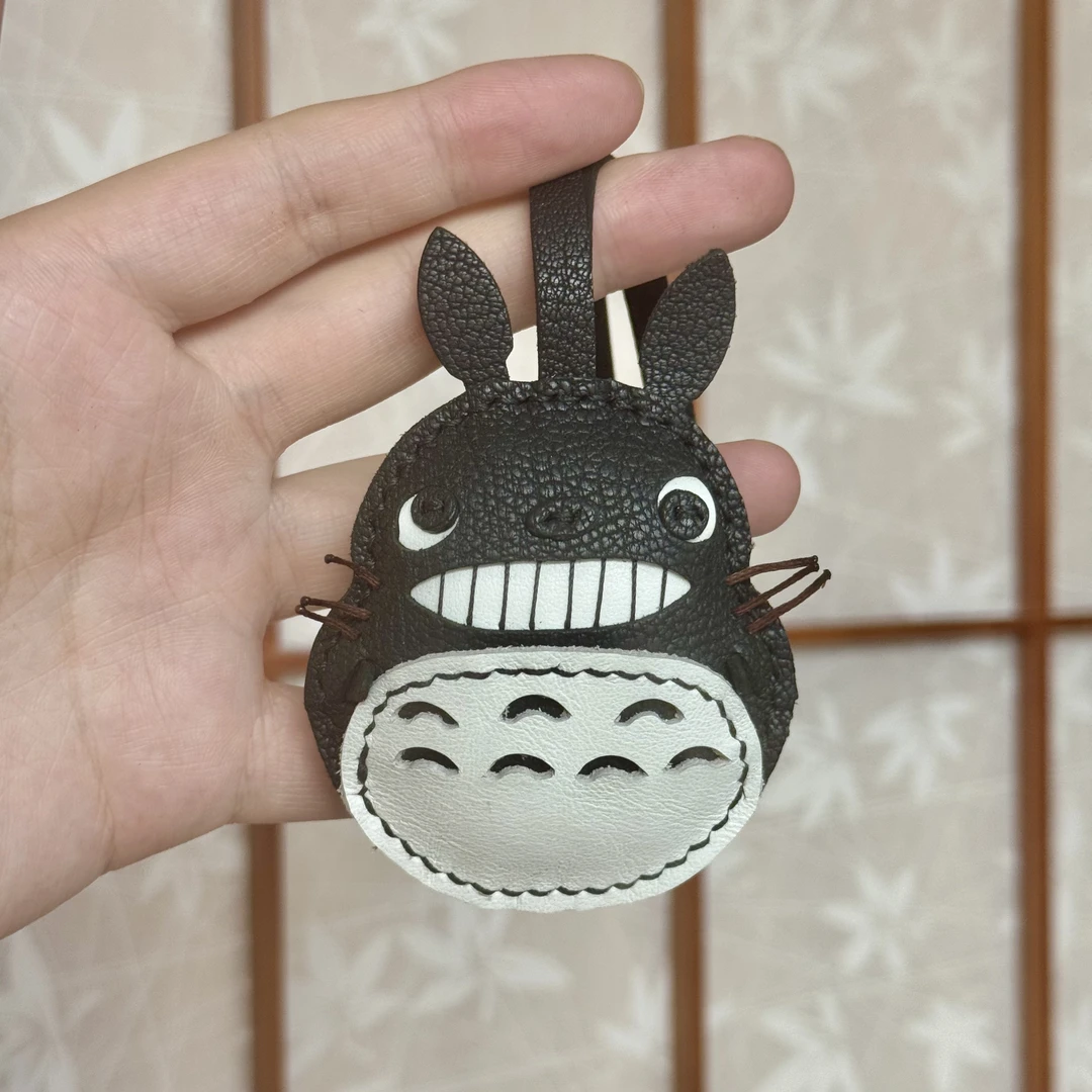 龙猫法羊皮手缝挂饰挂件车挂包挂钥匙扣