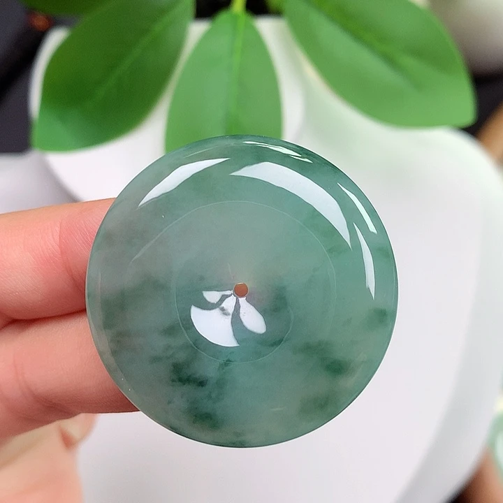 翡翠未镶嵌颈饰平安扣 35.2x6.4mm