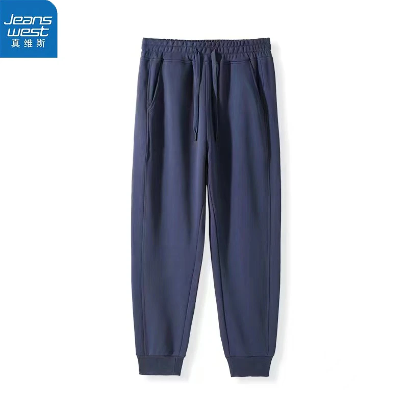 Jeanswest/休闲显瘦华棉束口抽绳百搭休闲运动裤子多色可选
