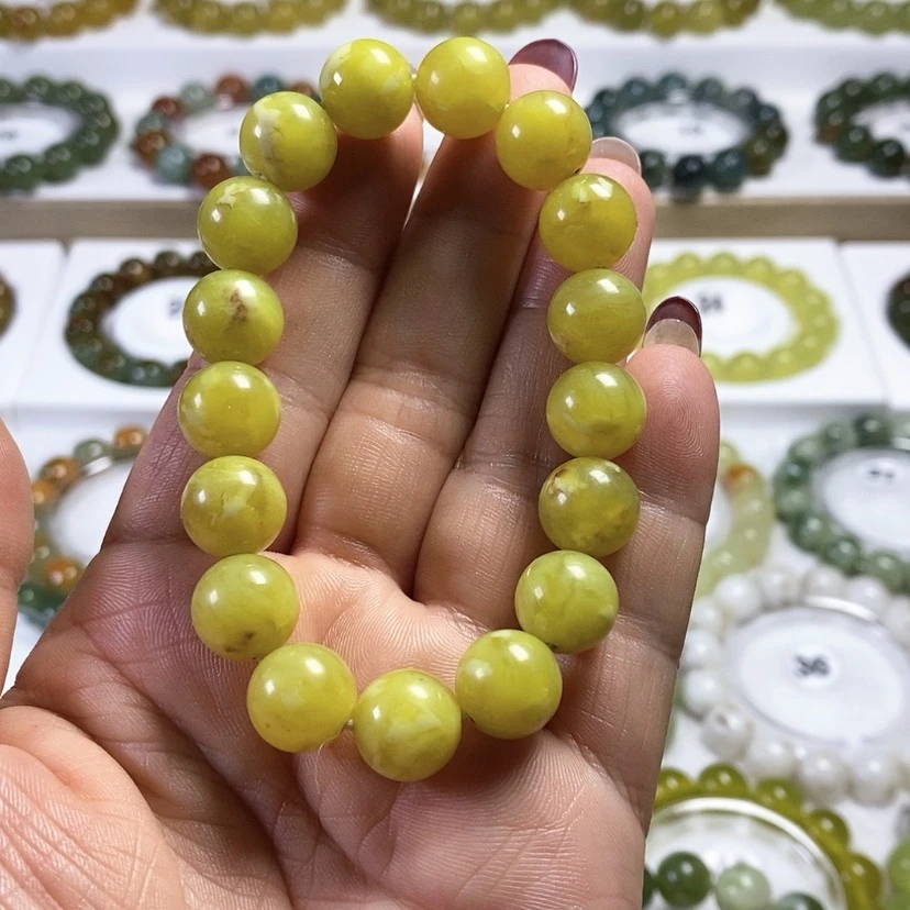 【闪购商品】未镶嵌蛇纹石玉手链卡12