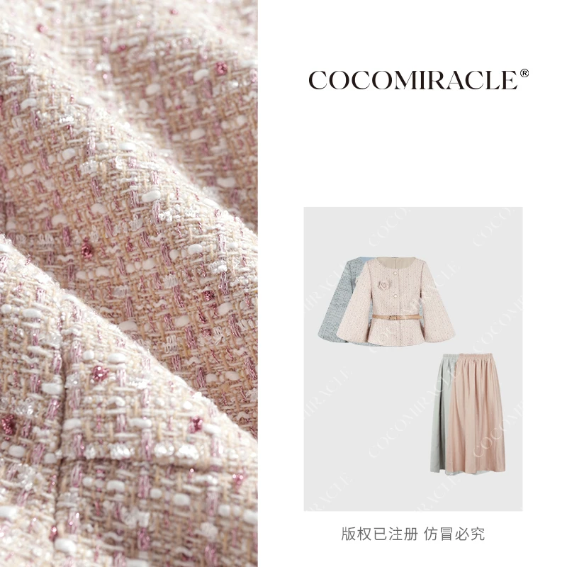 【董小姐】新款花朵泡泡袖短上衣+长半裙套装W51TZ5218