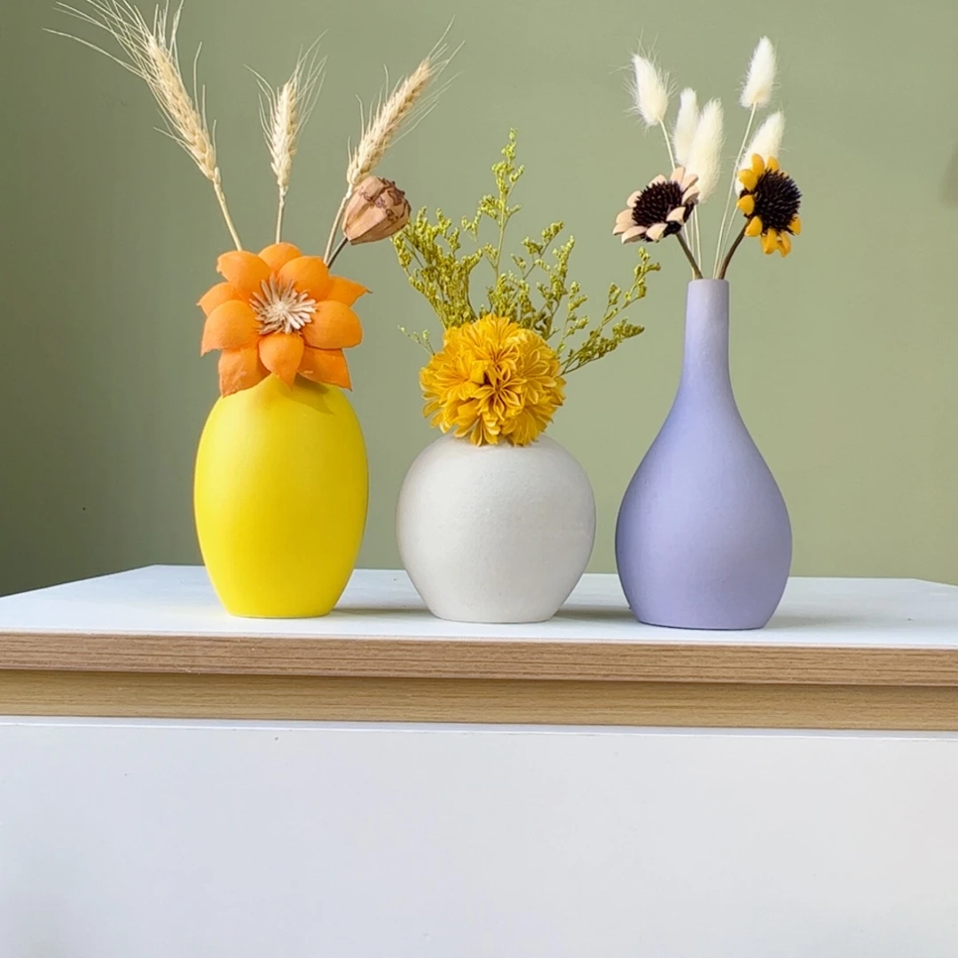 瓷片陶瓷花瓶带花高度20-30厘米