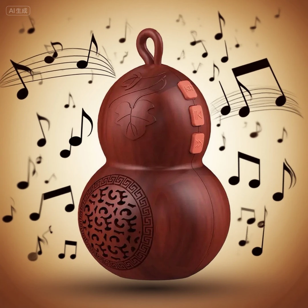 新款便携式插卡葫芦播放器蓝牙音响可充电适合老人家用