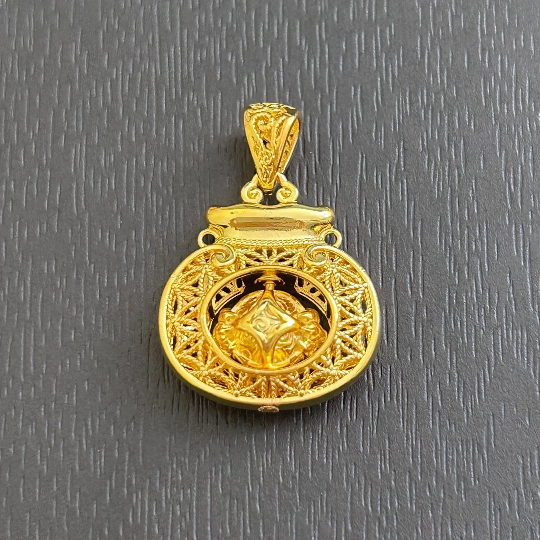 吊坠足银 【店长专享】足银灵动花丝钱袋吊坠YDZ754