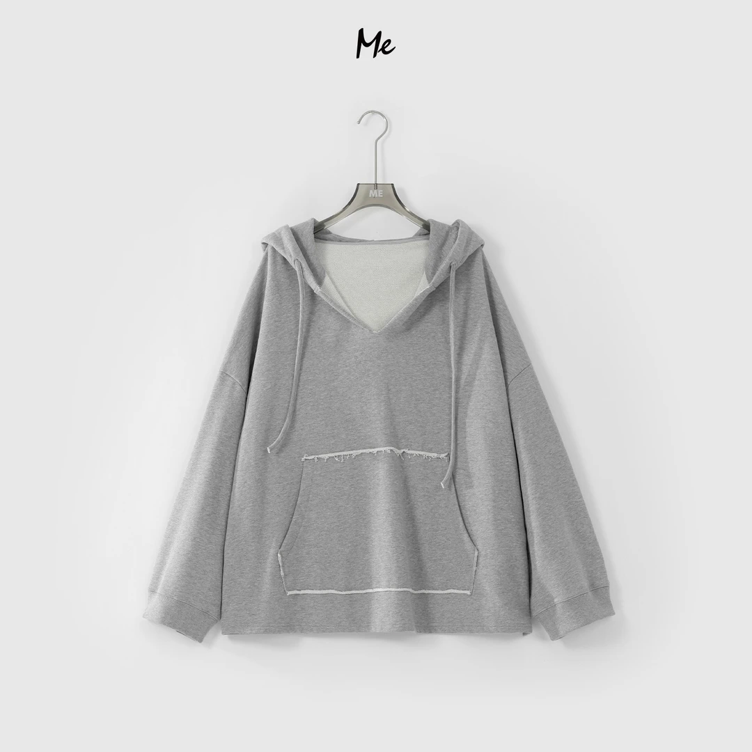 ME【毛圈灰卫衣】秋季新款宽松通勤显瘦连帽卫衣MEQC1462