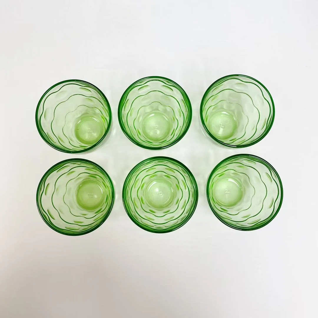 炫彩玻璃杯果味彩色家庭果汁水杯6个一组