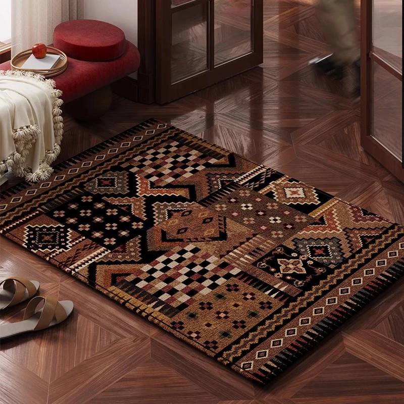 中古民族风家用大门口入户门垫玄关地毯新年防滑门口地垫进门脚垫