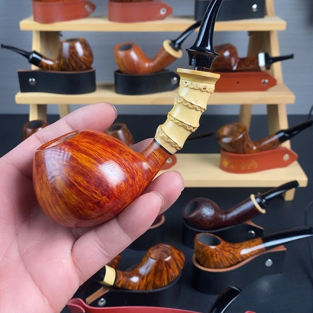 孔***◇石楠木手工烟斗竹节苹果