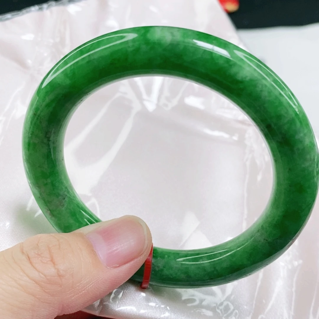 未镶嵌手镯翡翠54圈口圆条