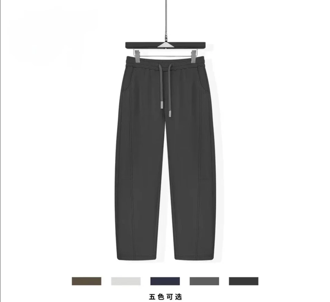 【春夏新款】时尚百搭爆款立体剪裁舒适呼吸棉空气层抽绳情侣休闲裤