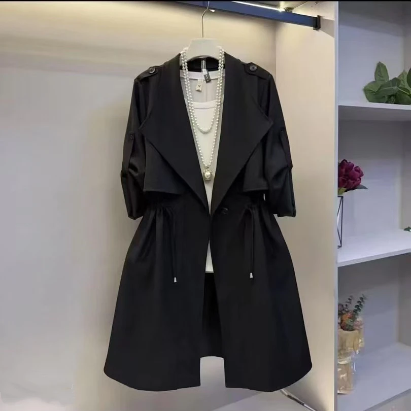 1089-2025年秋季新款时尚气质设计感显瘦中长款百搭风衣