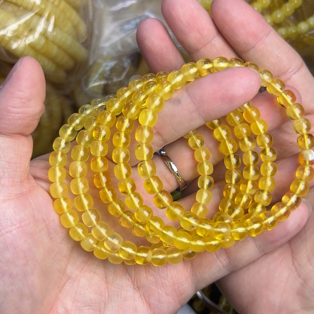 琥珀未镶嵌手链7左右金珀多样发其一051