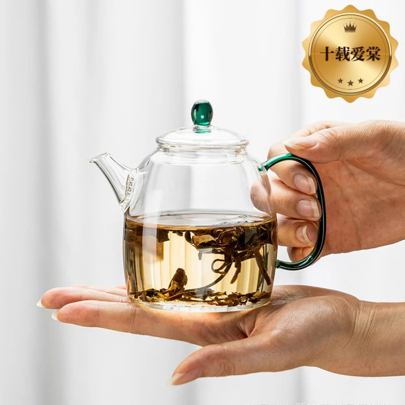 高硼硅玻璃泡茶壶茶水分离带过滤家用耐高温小容量绿茶壶300毫升