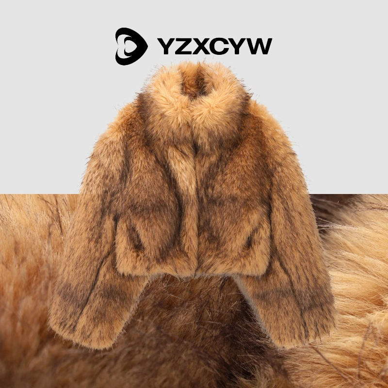 喜发发studio 新款小众设计感毛毛夹克外套579