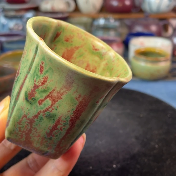 摆件钧瓷方圆花口闻香杯