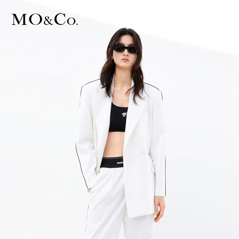 【赵老板专属】MOCO春秋边宽肩收腰平驳领休闲西装外套MBC1BLAT03