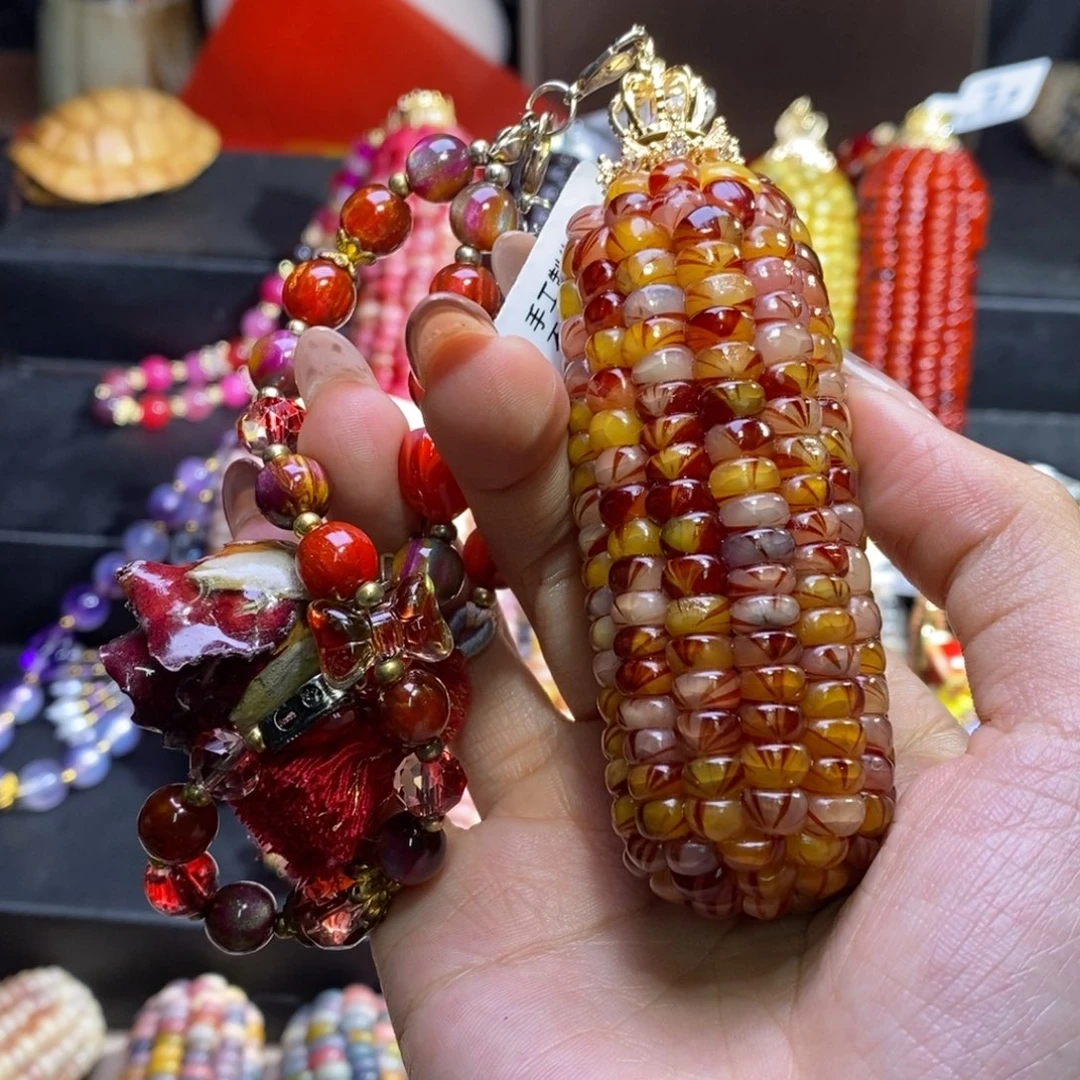 玉蝴*结文玩玉米 锦鲤血