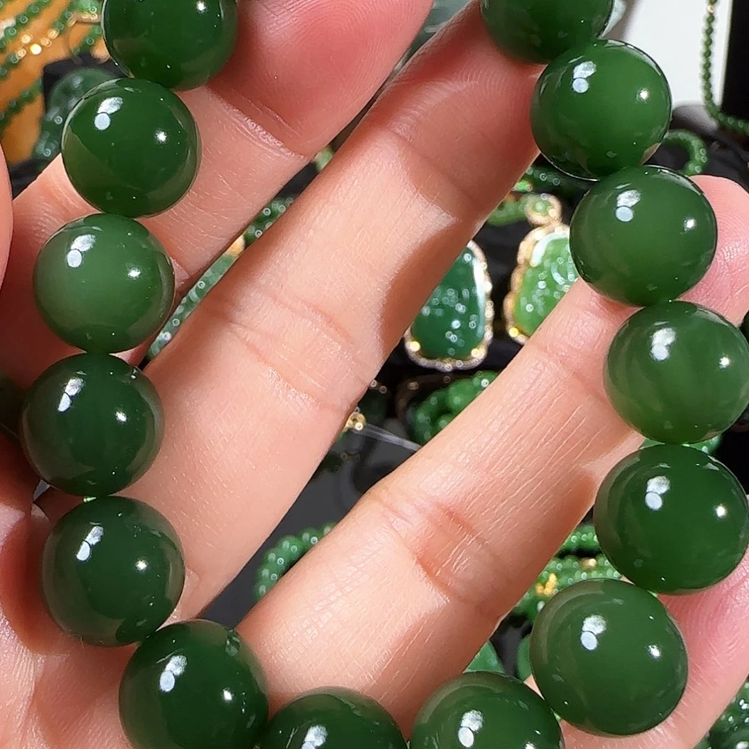 和田玉（碧玉）手链未镶嵌