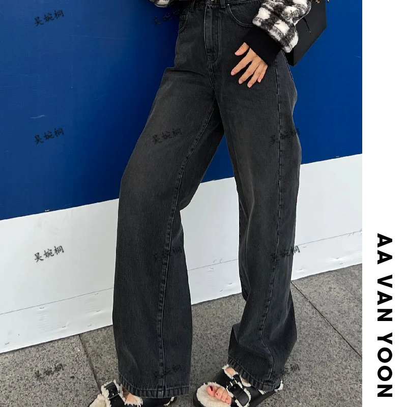 【YOON专属】新款烟灰色垂感牛仔裤【WT23-S2022】