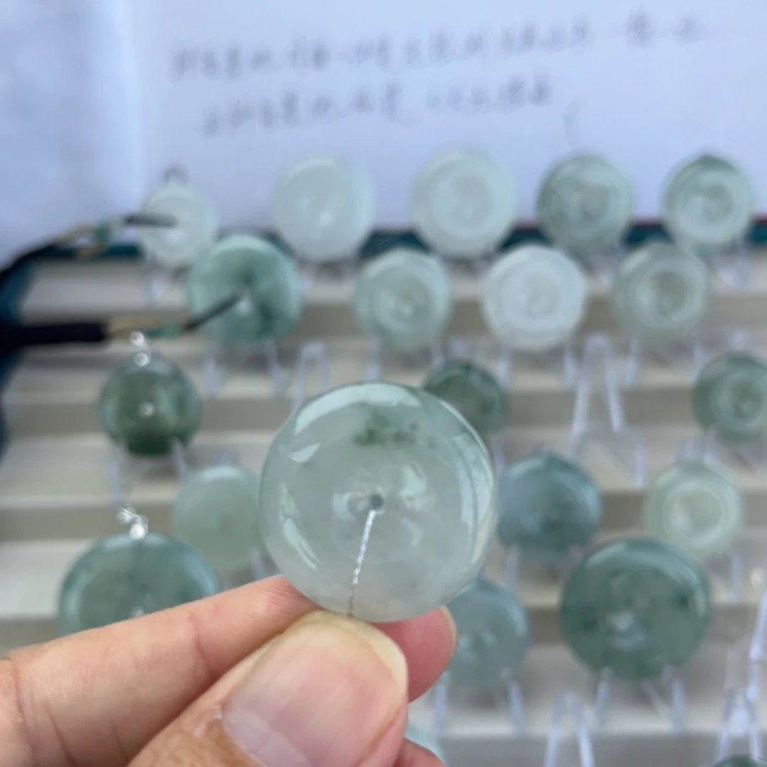 翡翠未镶嵌颈饰天然缅甸翡翠a货平安扣25.8*5