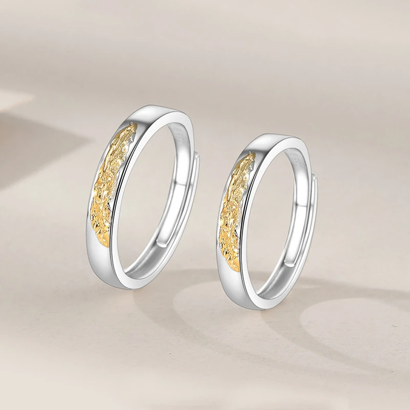 足银戒指 小银匠戒指潮流指环情侣个性女士时尚简约ins开口食指