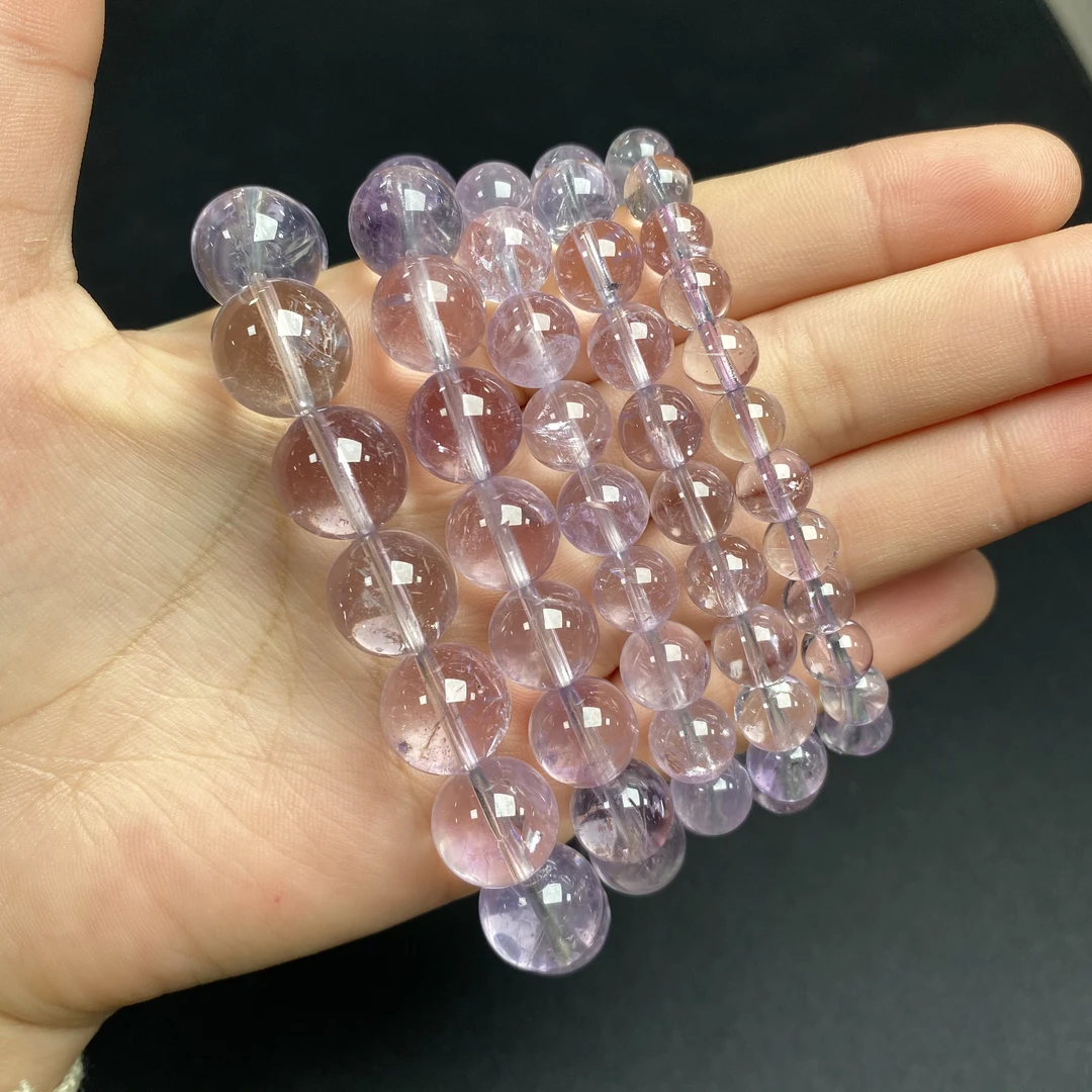 Y45天然玻利维亚紫水晶手链7-10mm+多样性发一
