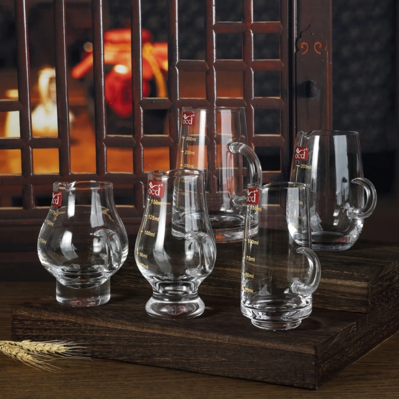 中式水晶玻璃白酒分酒器烈酒酒具套装家用酒店分酒壶高档带把酒壶