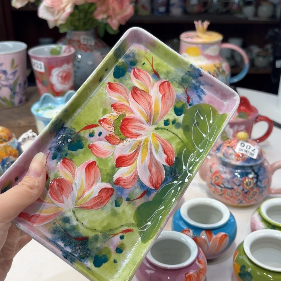 景德镇手绘高温釉下彩陶瓷茶具