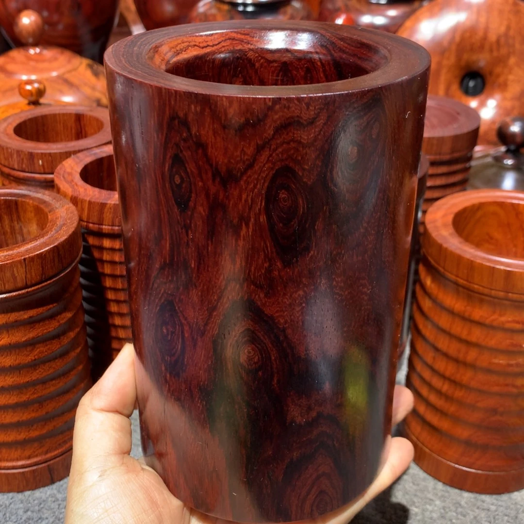 木墨*红酸枝笔筒精品
