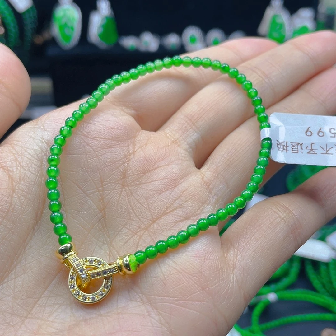 翡翠颈饰未镶嵌天然A货翡翠卡3阳