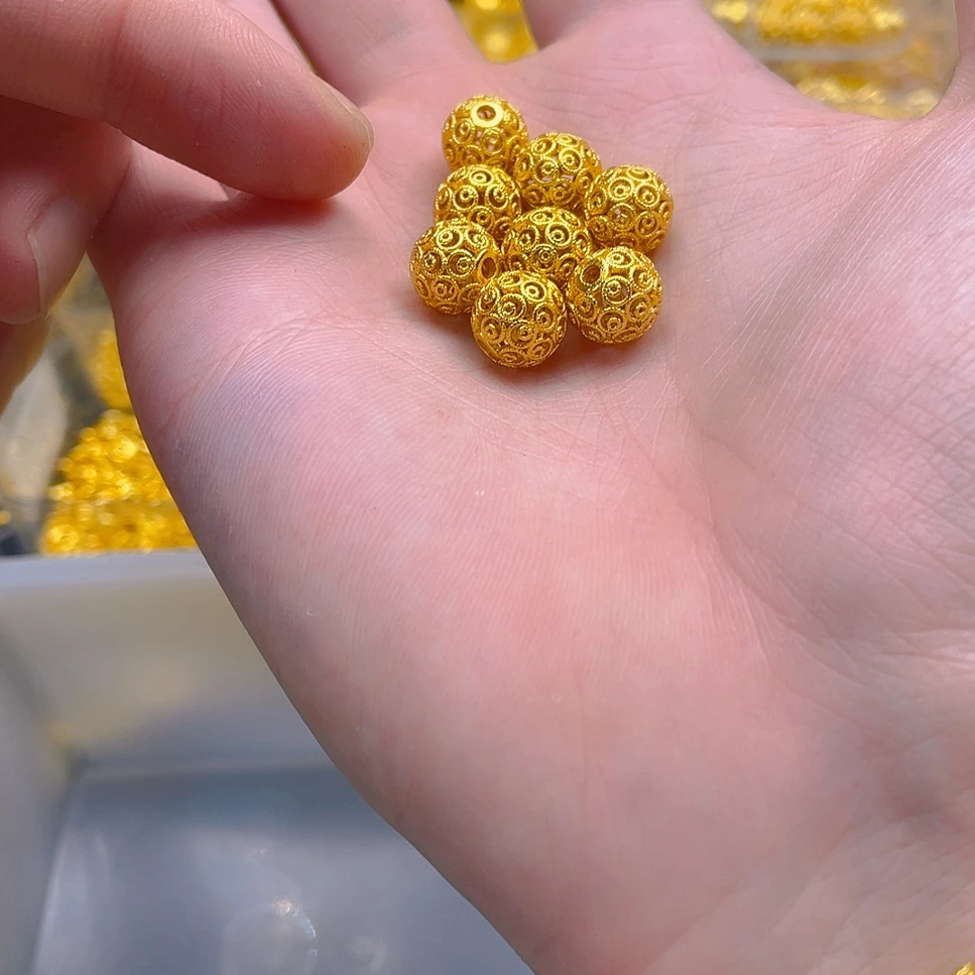 锆石铜合金镂空珠10mm2颗